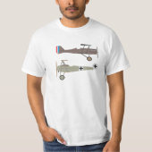 WW1-strijder vliegtuigen - SE5 en Fokker Dr. 1 T-shirt (Voorkant)
