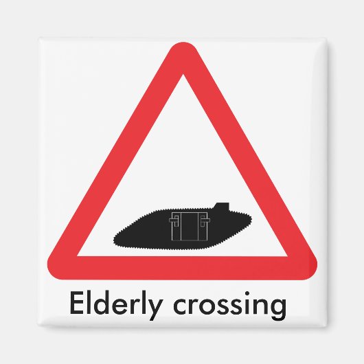 WW1 tank kruising weg teken. Ouderen kruising Magneet (Voorkant)