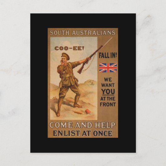 WW1-verzamelaarskaart 1914 AUSTRALIA PROPAGANDA Briefkaart (Voorkant)