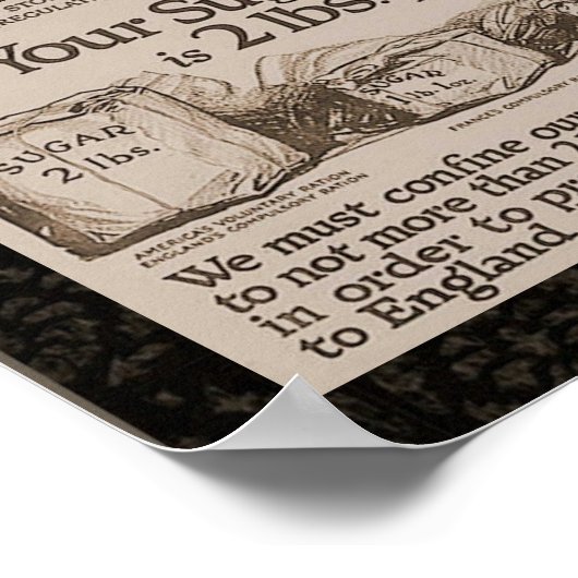 WW1 Vintage suikerverhouding Poster (Hoek)