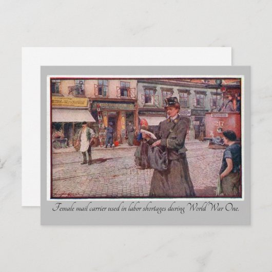 "WW1 Vrouw Mail Carrier" Briefkaart (Voorkant / Achterkant)