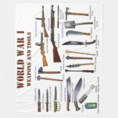 WW1 WAPENS EN TOOLS FLEECE DEKEN (Voorkant)