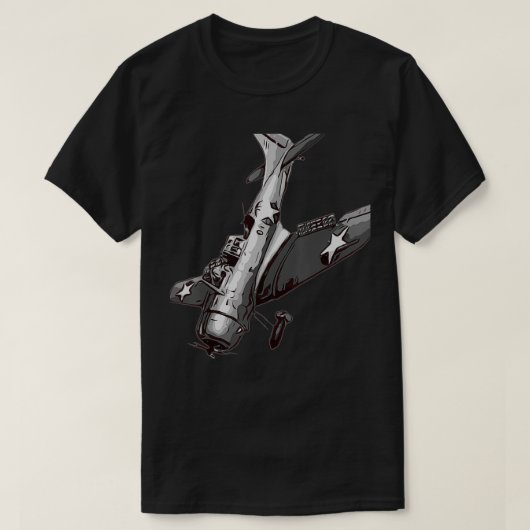 WW2 American Dive Bomber Warbird Plane Vliegtuig T-shirt (Design voorkant)