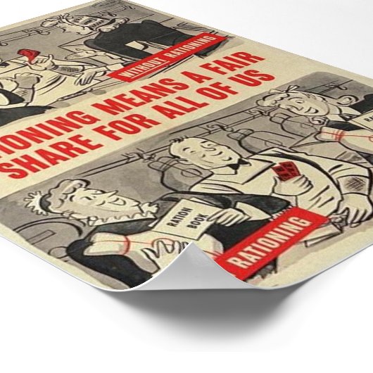 WW2 Amerikaans Poster - "Rationing..." (Hoek)