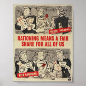 WW2 Amerikaans Poster - "Rationing..." (Voorkant)