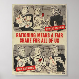 WW2 Amerikaans Poster - "Rationing..."
