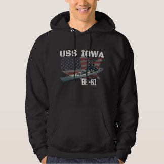 WW2 Amerikaans slagschip USS Iowa Warship BB-61 Ve Hoodie