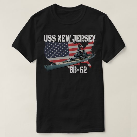 WW2 Amerikaans slagschip USS New Jersey BB62 Warsh T-shirt (Design voorkant)