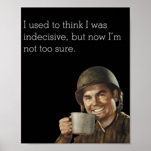 WW2 Army Guy Fab Funny Decision Poster (Voorkant)