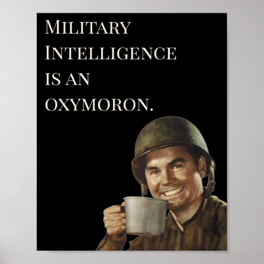 WW2 Army Guy Fab Funny Intelligence Poster (Voorkant)