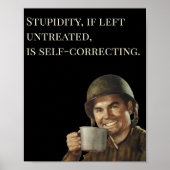 WW2 Army Guy Fab Funny Stupidity Poster (Voorkant)