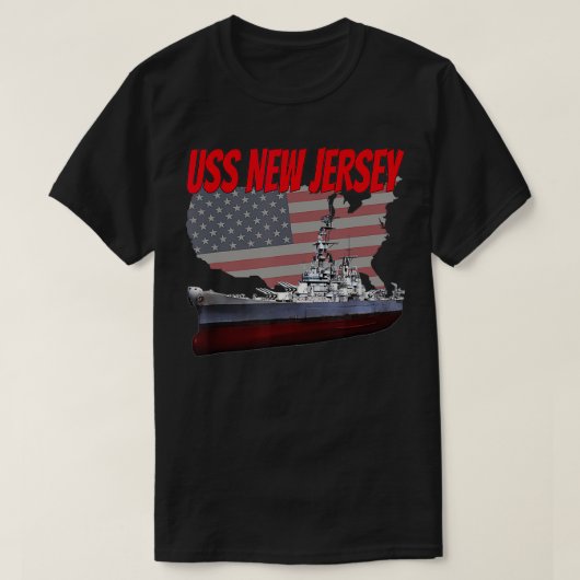 WW2 Batleship USS New Jersey World War 2 Ship Mod T-shirt (Design voorkant)