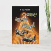 ww2 bommenwerper vliegtuigen kerstkaart sjabloon (Voorkant)