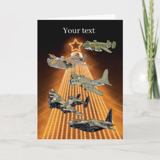 ww2 bommenwerper vliegtuigen kerstkaart sjabloon