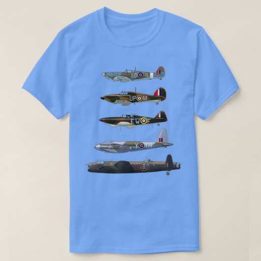 WW2 British Warplanes Warbird Lancaster Plane Spo T-shirt (Design voorkant)