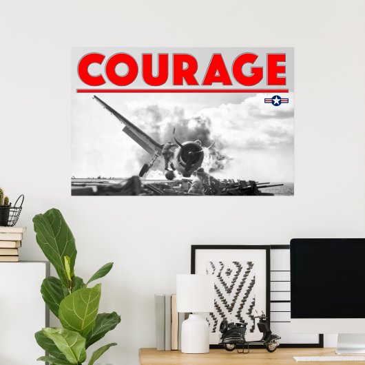 WW2 COURAGE - F6F-3 Hellcat Poster (Thuiskantoor)