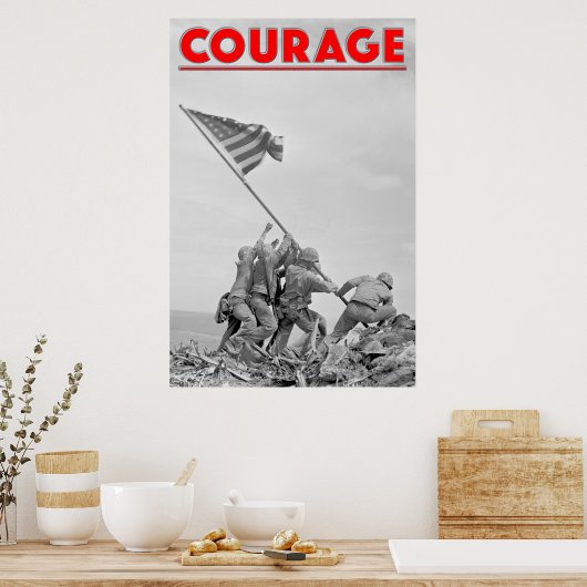 WW2 COURAGE - Slag om Iwo Jima Poster (Keuken)