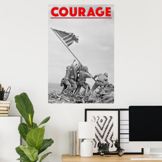 WW2 COURAGE - Slag om Iwo Jima Poster (Thuiskantoor)