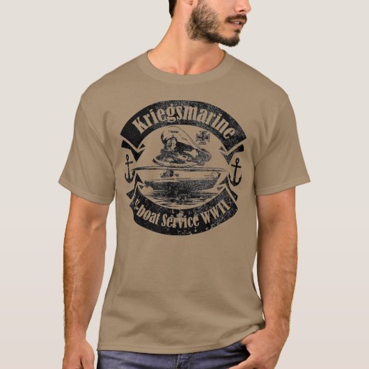 WW2 Duitse    onderzeeër Kriegsmarine UBoat T-shirt (Voorkant)