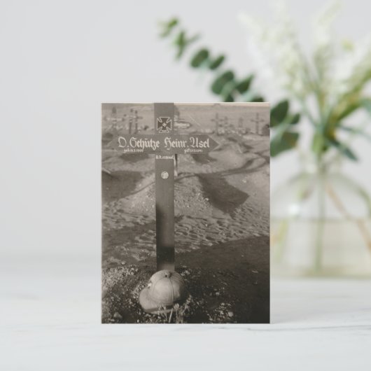  WW2 Gestallen Soldaat Grave Briefkaart (Staand voorkant)