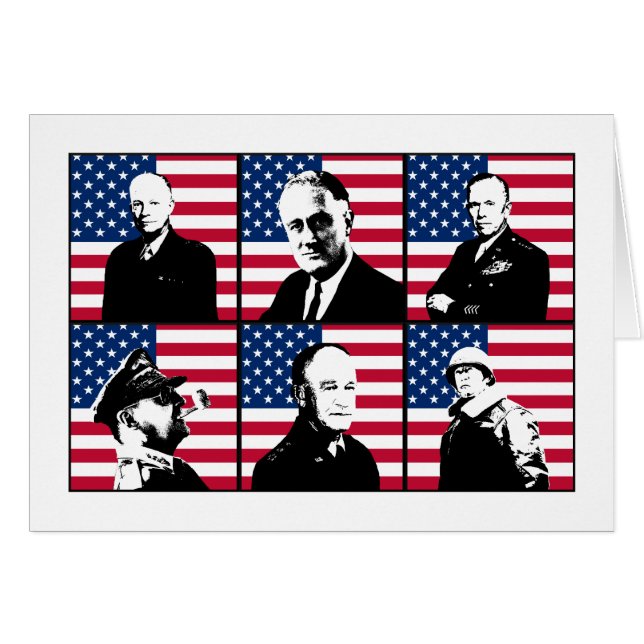 WW2 Heren en de Amerikaanse vlag (Voorkant Horizontaal)