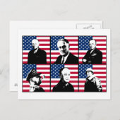 WW2 Heren en de Amerikaanse vlag Briefkaart (Voorkant / Achterkant)