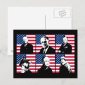 WW2 Heren en de Amerikaanse vlag Briefkaart (Voorkant / Achterkant)