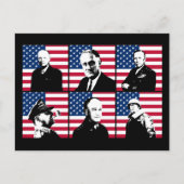 WW2 Heren en de Amerikaanse vlag Briefkaart (Voorkant)