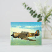 WW2 Historisch Vliegtuig tijdens de vlucht Briefkaart (Staand voorkant)
