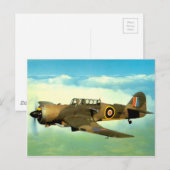 WW2 Historisch Vliegtuig tijdens de vlucht Briefkaart (Voorkant / Achterkant)
