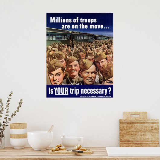 WW2 — Is je reis nodig? Poster (Keuken)