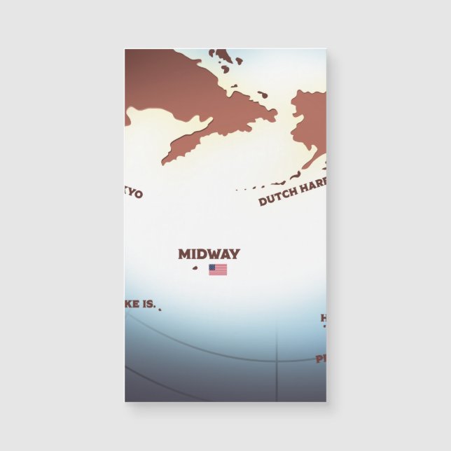  WW2-kaart voor Midway Island (Voorkant)