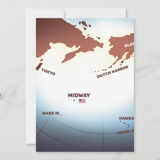  WW2-kaart voor Midway Island (Voorkant)