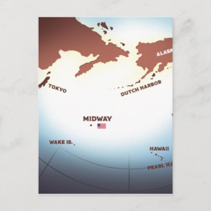  WW2-kaart voor Midway Island Briefkaart