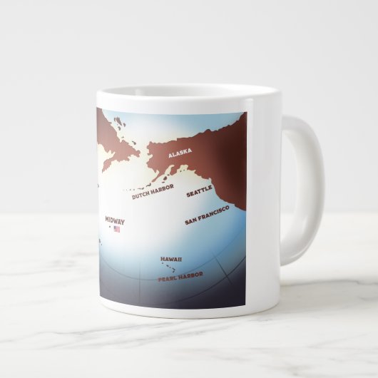 WW2-kaart voor Midway Island Grote Koffiekop (Voorkant rechts)