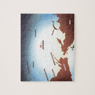 WW2-kaart voor Midway Island Legpuzzel