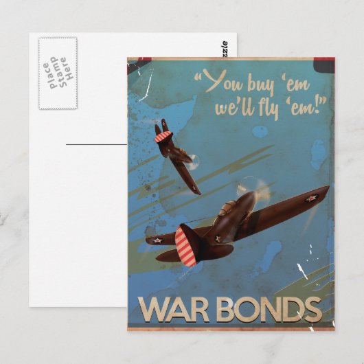  WW2 Klassieke reisposter Briefkaart (Voorkant / Achterkant)