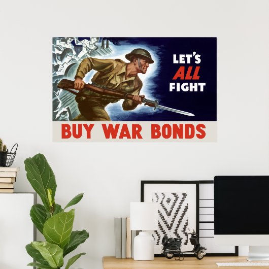 WW2 — Koop oorlogsobligaties Poster (Thuiskantoor)