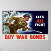 WW2 — Koop oorlogsobligaties Poster (Voorkant)