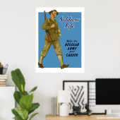 WW2 Leger die Poster rekruteert (Thuiskantoor)