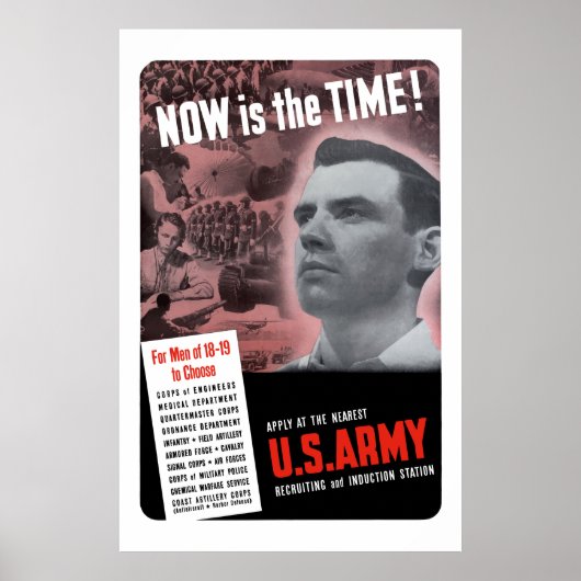 WW2 Leger die Poster rekruteert (Voorkant)