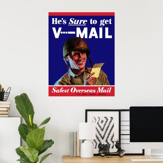 WW2 Leger V-Mail Poster (Thuiskantoor)