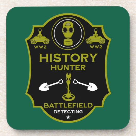 WW2 Loopgraaf Battlefield Metaaldetectorist Bier Onderzetter (Voorkant)
