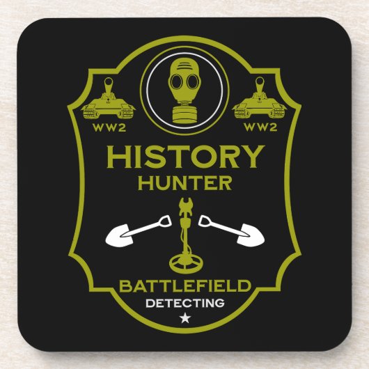 WW2 Loopgraven Battlefield Metaaldetectorist Bier Onderzetter (Voorkant)