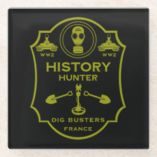 WW2 Loopgraven Metaldetectieclub Glazen Onderzetter