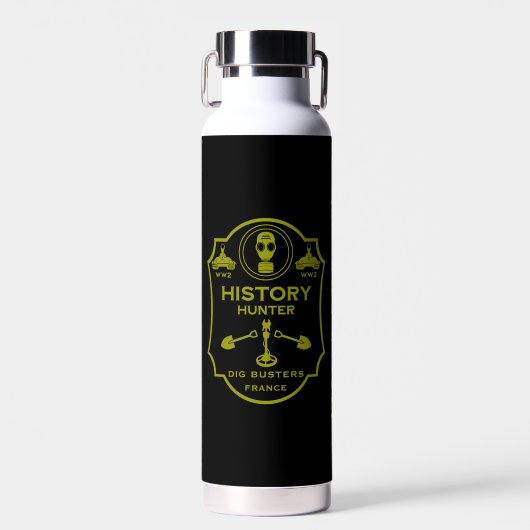 WW2 Loopgraven Metaldetectieclub Waterfles (Voorkant)