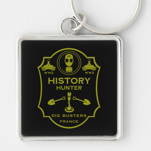 WW2 Loopgraven Slagveld Metaaldetectie Club Sleutelhanger (Voorkant)