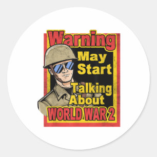  WW2 Memorabilia WWII Shirt Geschiedenis Buff Co Ronde Sticker