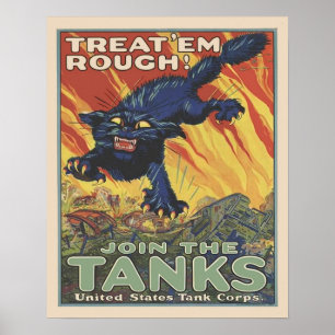  WW2 Militaire rekrutering Amerikaanse tankkorps Poster