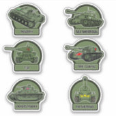 WW2 Militaire Tank Stickers - Olijfgroen (Voorkant)